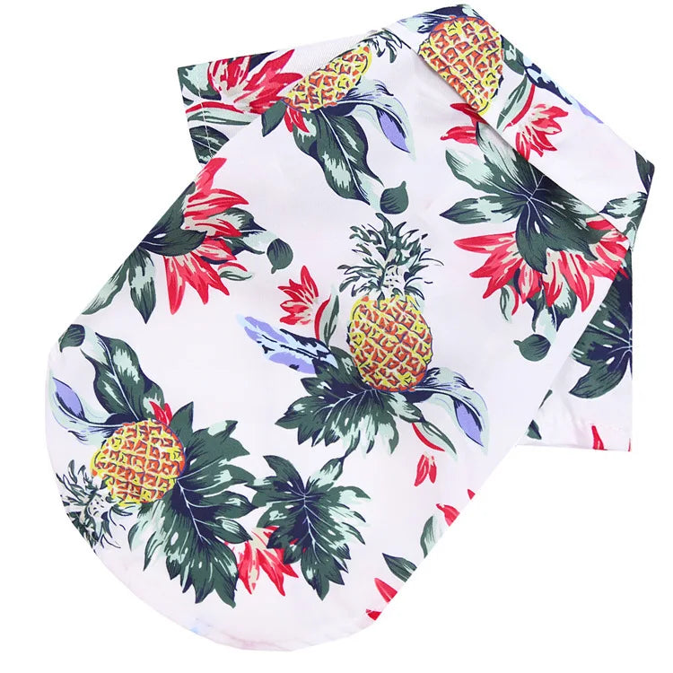 Hawaiian Beach Style Dog T-Shirts Thin Breathable Summer Dog