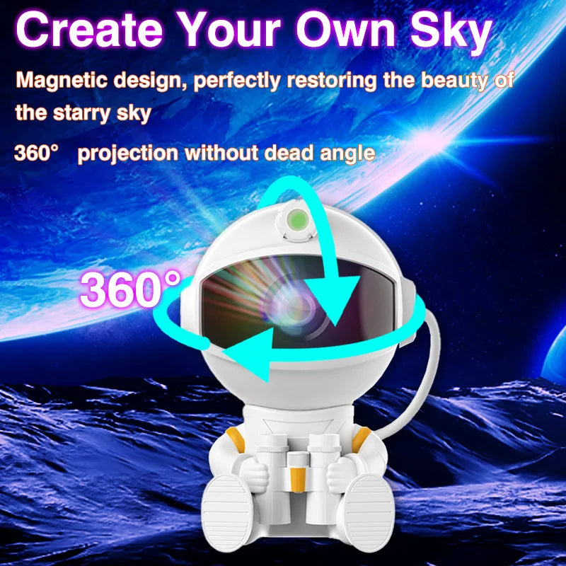 Galaxy Nebula Projector Lamp, Astronaut Design