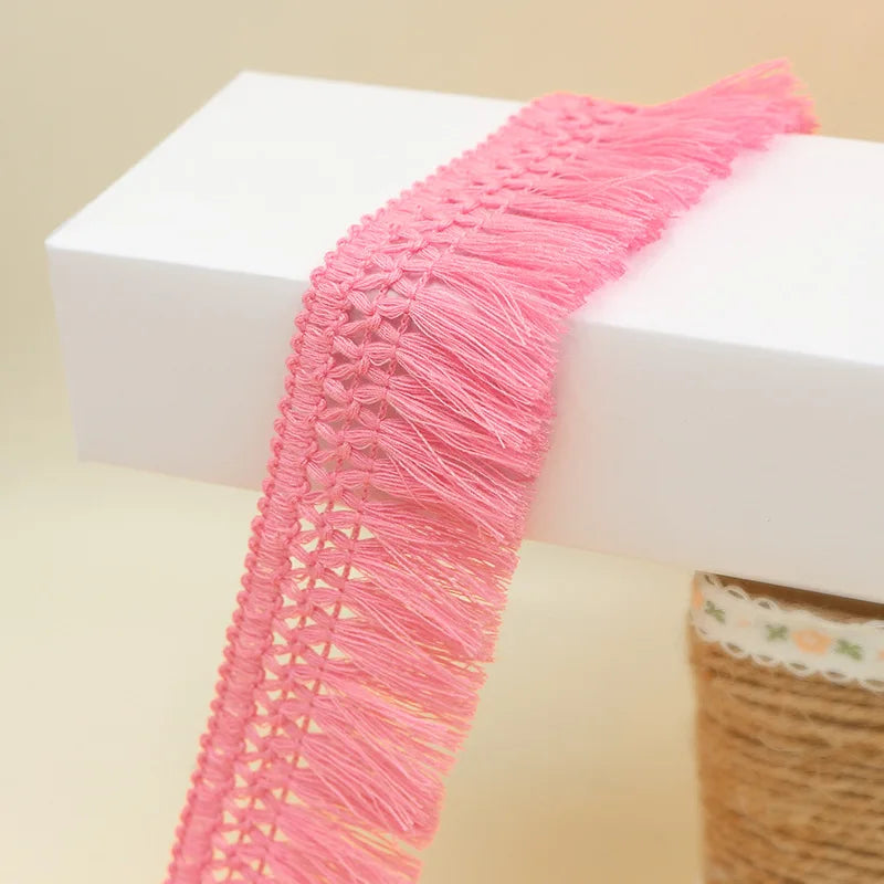 5Yard/Lot Color Cotton Fringed Lace Trim Tassel Wide 4CM Handmade DIY Garment Dress Scarves Curtain Tablecloth Sofa Accessories