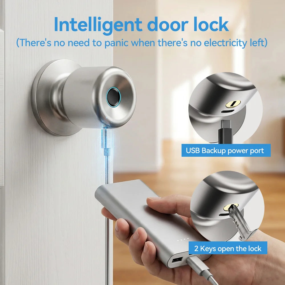 YFK Keyless Entry Smart Door Lock Knob Fingerprint App