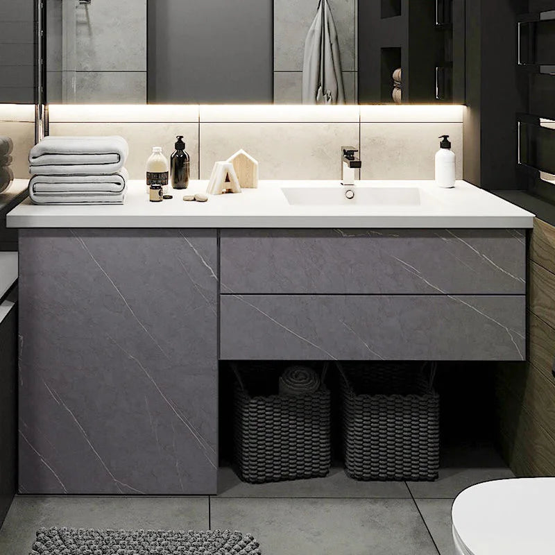 Matte Thick Gray Marble Pattern Waterproof Film Furniture Self-Adhesive Wallpaper Kitchen Countertop Oil-Proof Rock Wall Sticker