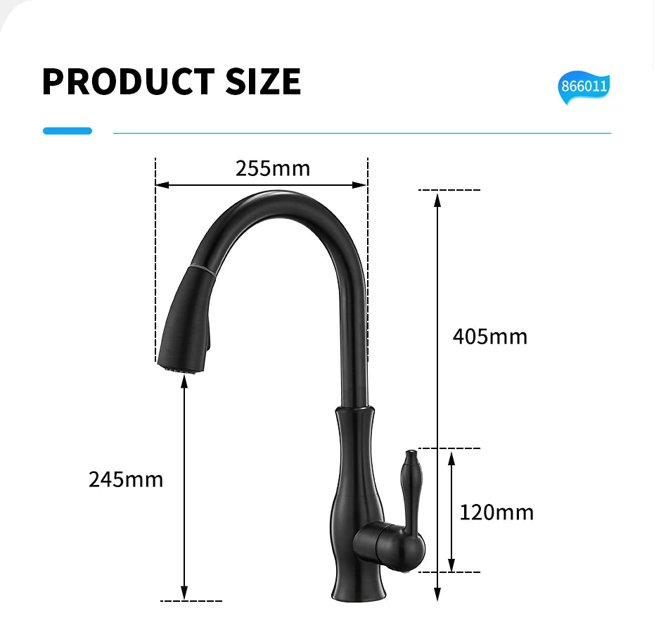 Kitchen Faucets Silver Single Handle Pull Out Kitchen Tap Single Hole Handle Swivel 360 Degree Water Mixer Tap Mixer Tap 866011