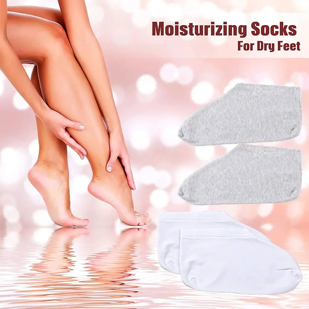Rough Skin Sleep Socks Soft for Skin Care White Grey Spa Socks Moisturizing Socks Overnight Moisture