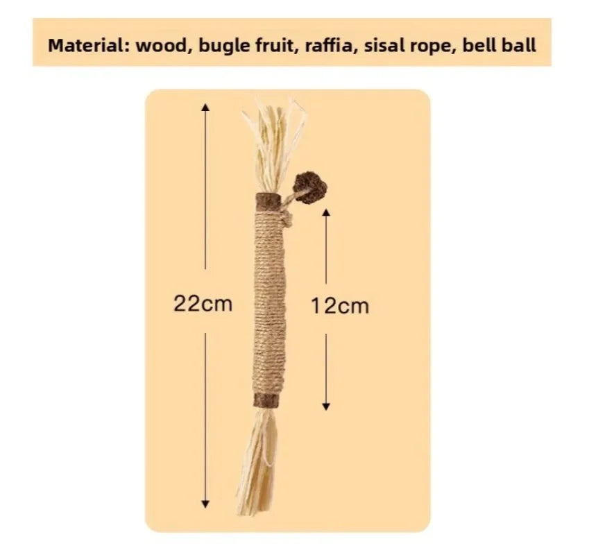 Stick Cat Toys Teeth Cleaning Wood Raffia Sisal Relax Toy Accessories Cat Sticks Self Entertainment Pet Supplies Pet Cat Toy