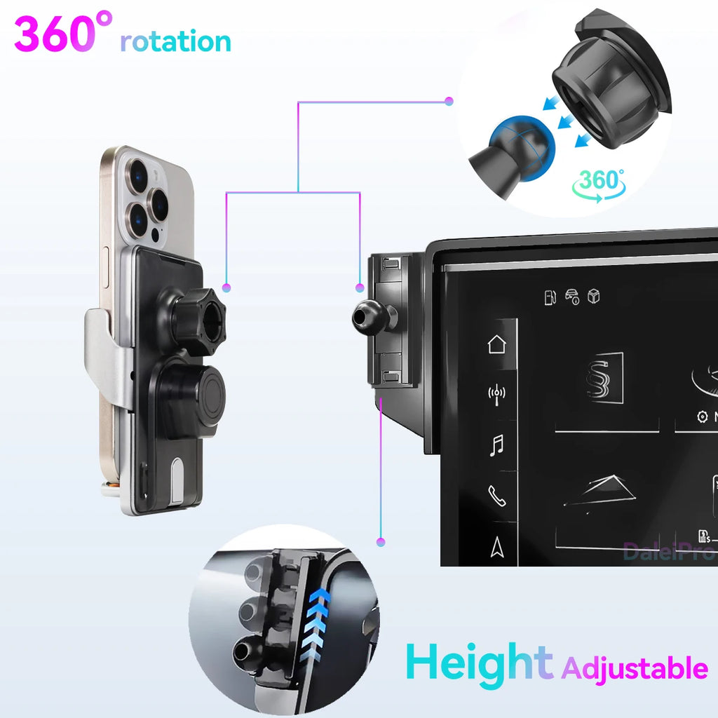 For 2024 2025 Leapmotor C10 Car Phone Holder Screen Fixed Clip Wireless Charger Phone Mount Qi Phone Charger Mounts Accessories