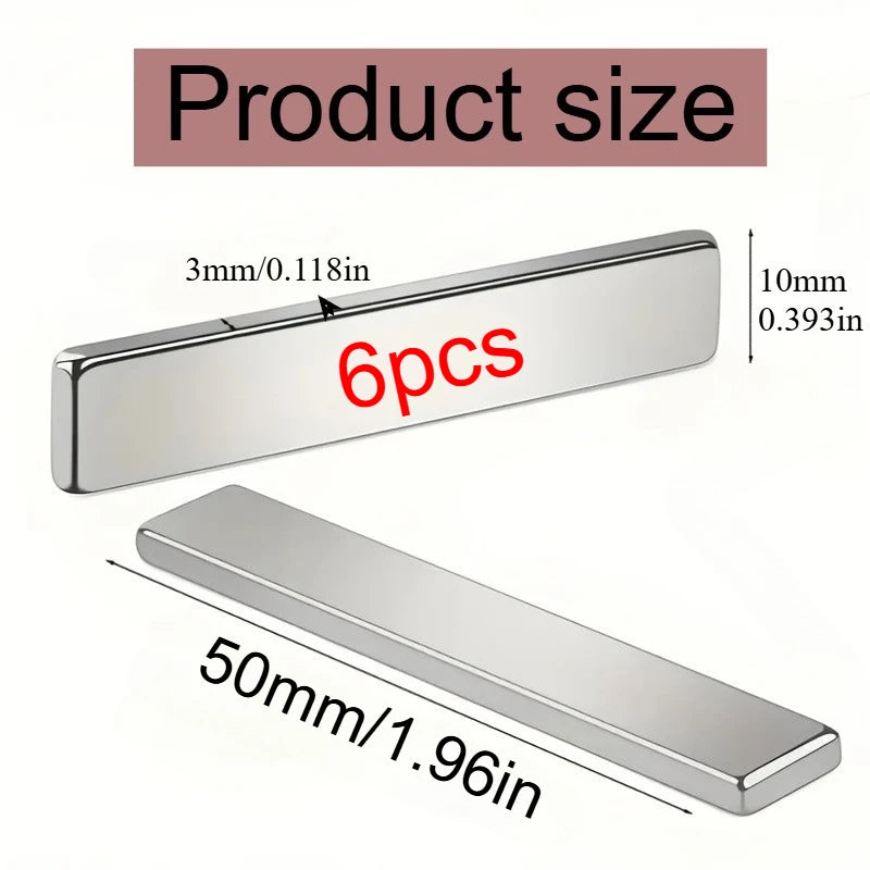 40x10x3/50x10x3/60x10x3mm strong rectangular magnet, suitable for whiteboards, nail art, warehouses, photo walls, cameras, DIY