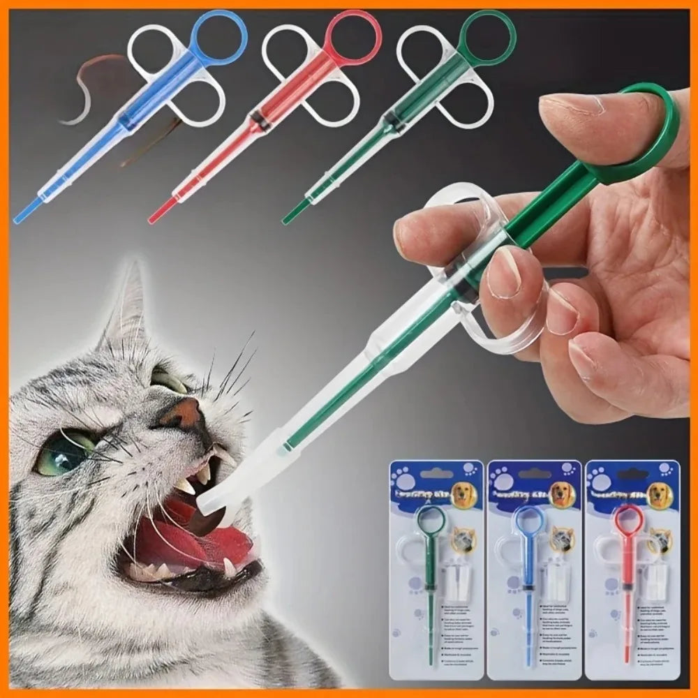 Pet Pills Applicator Cats Dogs Syringe Medicine Feeder Insect Repellent Supplies Can Clip Pills Cats and Dogs Pet Water Feeder