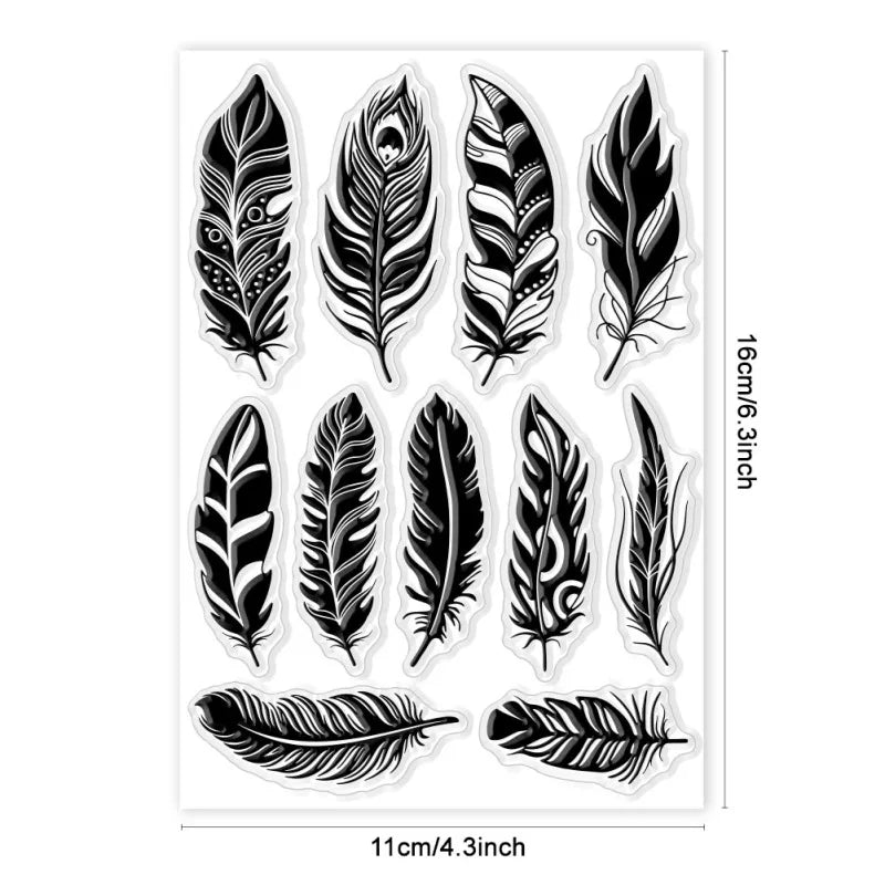 1Sheet Flowers Birds Clear Stamps Flowers Birds Decorative Clear Stamps Silicone Stamps for Card Making and Photo Album Decor