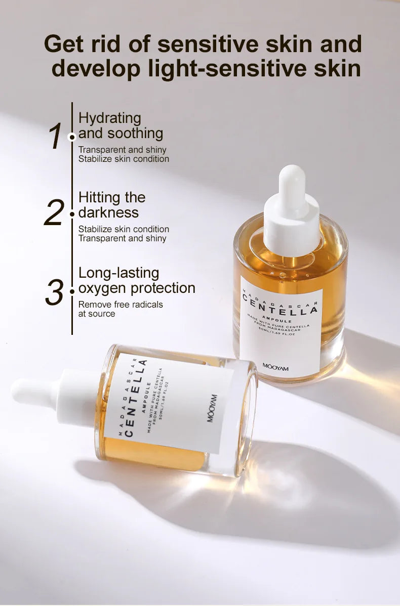 Madagascar Centella Asiatica Glow Essence Moisturizing Niacinamide Effective for Skin Care Pore Care for Sensitive Skin Ampoule