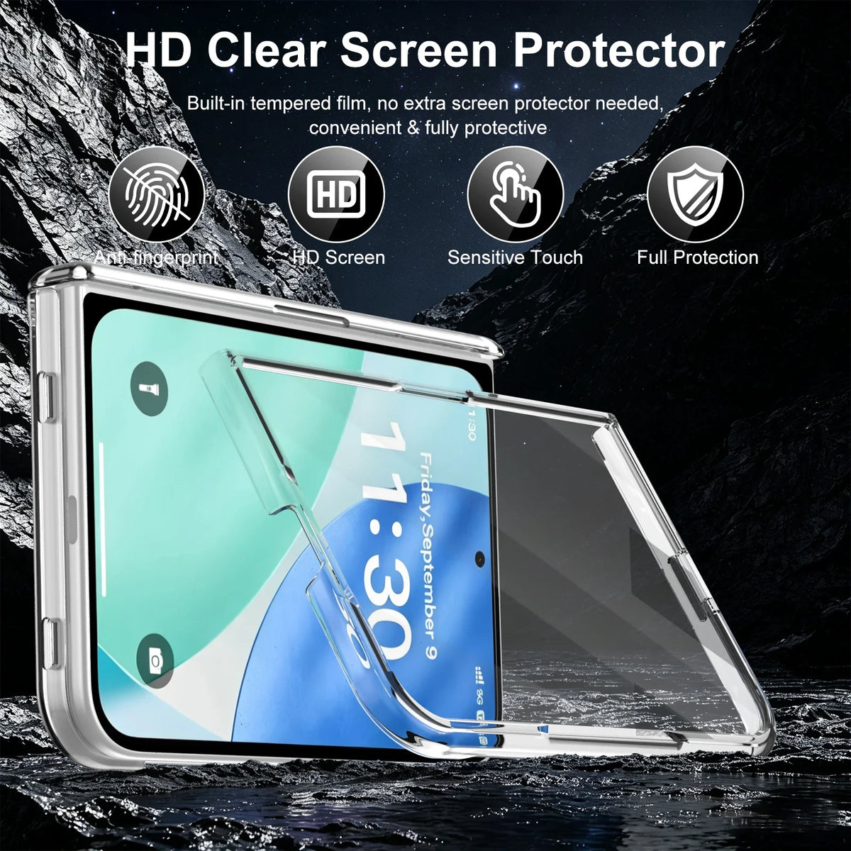 Transparent Luxury Magnetic Ring Holder Case for Iphone DUO Iphoneduo Cell Phone Accessories with Tempered Glass Film