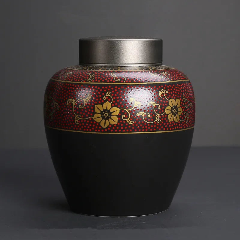 Black Urns for Ceramics Ashes Sealed Cremation Funeral Keepsake Human Pet Memorial Suitable Home Fireplaces Burial Ash Urn