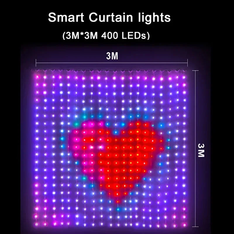 Smart RGB Pixel Curtain Lights Bluetooth APP Control DIY