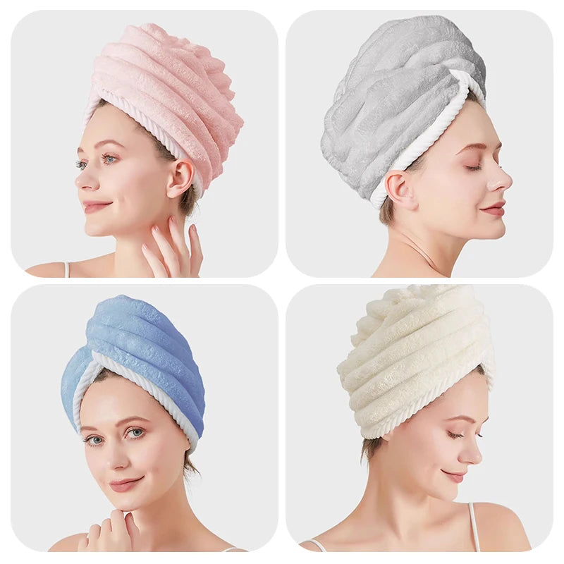Ultra fine fiber towel wrapped and thickened Ladies' dry hair cap Thick and highly absorbent headscarf for wiping hair
