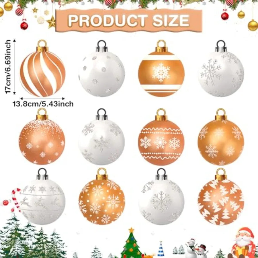 Christmas hanging decorations set for holiday, baby shower, winter party: foil swirls, ball ornaments, ceiling decor in white g