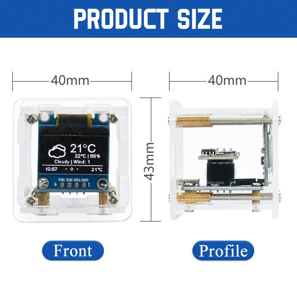ESP8266 Mini WiFi Weather Clock DIY Kit