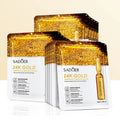 15pcs 24K Gold Hyaluronic Acid Face Mask Facial Firming Moisturizing Anti Wrinkle Whitening Facial Masks Skin Care Products