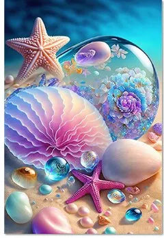 Starfish 5D Diamond Painting Fantasy Shell Seaside Scenery Full Diamond Embroidery Mosaic Cross Stitch Kits Bedroom Home Decor