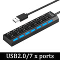 3.0 Power Adapter 4/7 Port Multi USB Splitter Hub 2.0