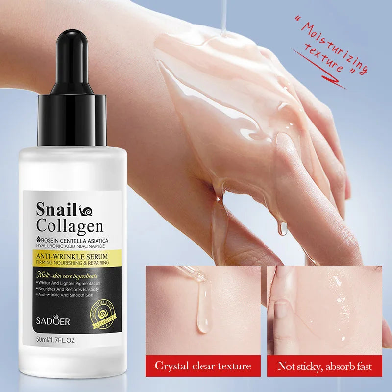 Snail Face Serum Anti-aging Wrinkle Removal Collagen Essence Facial Whitening Moisturizing Serum Firming Lifting Skin Care 50ML