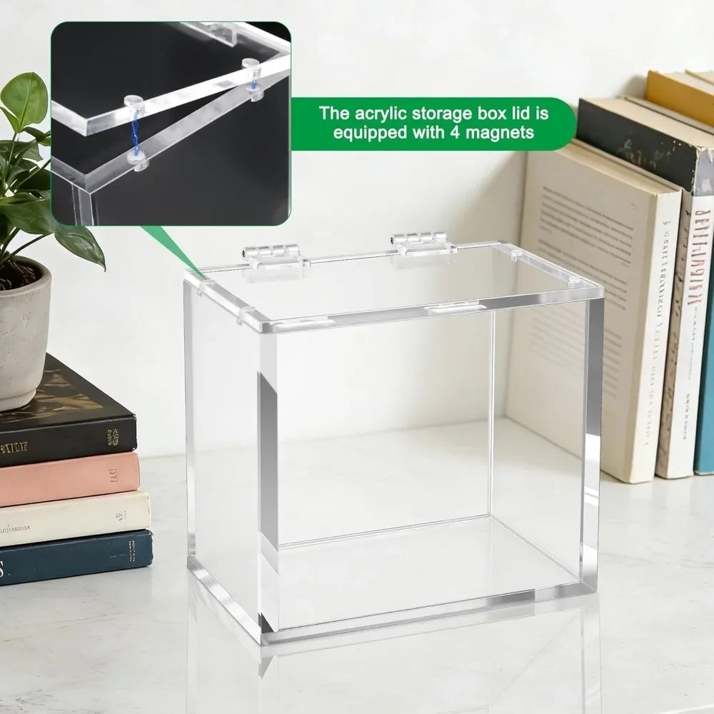 Collector's Showcase Magnetic ETB Acrylic Plastic Storage Box, 5mm Ultra-Transparent UV-Blocking Anti-Yellowing Top-Loading Dustproof Protector for Pokemon Elite Trainer Box, Modular Stackable Home Display Case, Acrylic Plast
