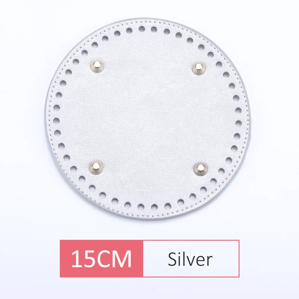 QJH 1 Pcs PU Leather Oval/Round Long Knitting Crochet Bags Bottom for Thick Yarn DIY Weaving Supplies Home Decor Purse Making