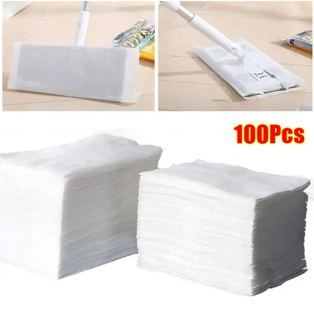 100Pcs 30x20cm Disposable Electrostatic Dust Removal Mop Paper Home Cleaning Wipes Tiles Cleaning Cloth Accessories