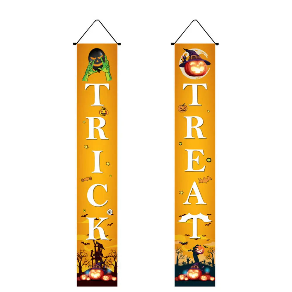 Halloween Decorative Props Mexican Day of the Dead flag Hanging Outdoors Hanging Porch Sign Halloween Welcome Signs Home Decor