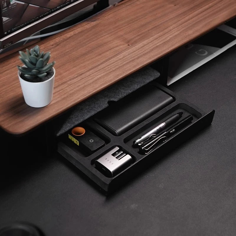 Monitor Stand Riser Storage Drawers Office Desk Organizer Computer Storage Shelf Ergonomic Desk Accessory for Home Office Setup