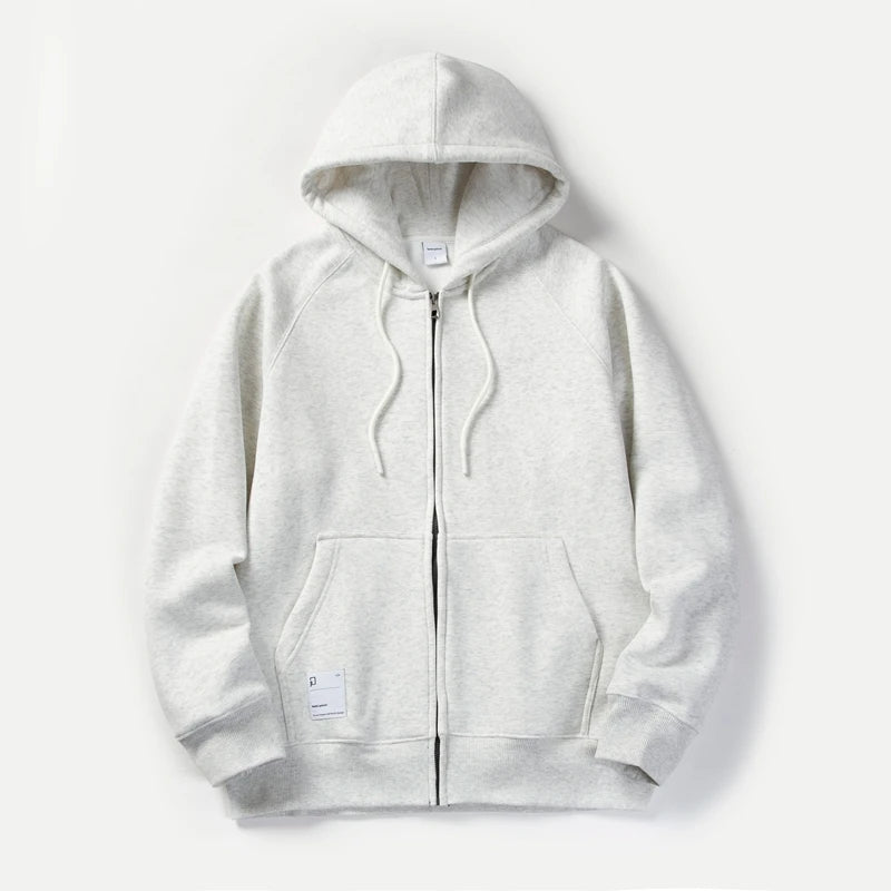 Solid Color Hoodie Men Fashion Zip Up Long Sleeve Oversized Jacket Coat Harajuku Gothic Hooded Sweatshirt Y2K Teen BP13813