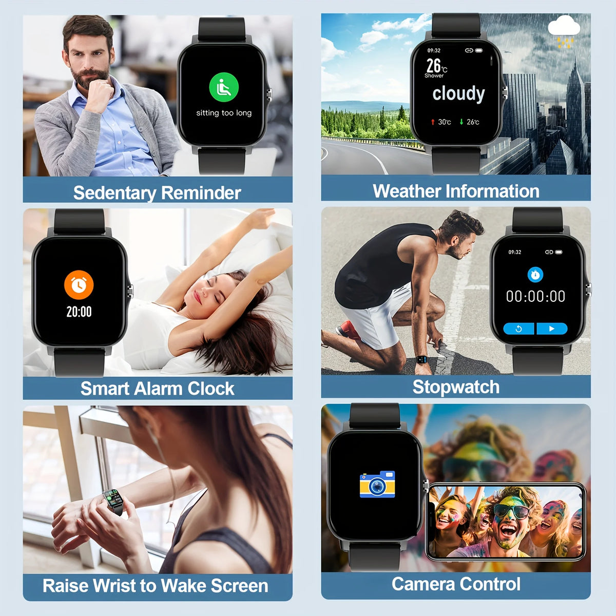 Latest Upgraded Fashion Design 1.83-inch Full-Screen Touchscreen Sports Smartwatch