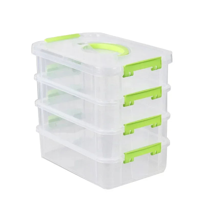 Building Blocks Storage Box Transparent Visibility Tool Classification Boxes Moisture-Proof Grid Drawer Stackable Storage Casket