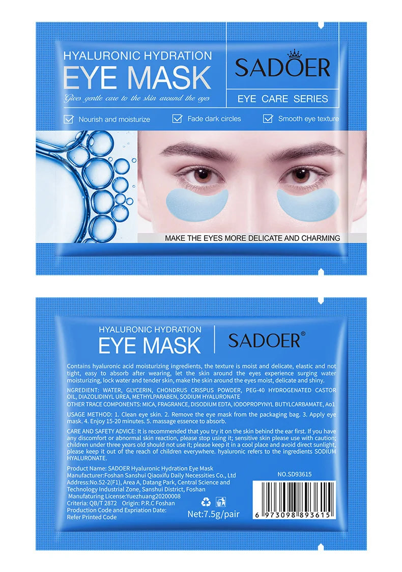 10 Pairs SADOER Crystal Collagen Eye Mask Anti Wrinkle Dark Circles Removal Eyes Bags Moisturizing Eye Patches Skin Care