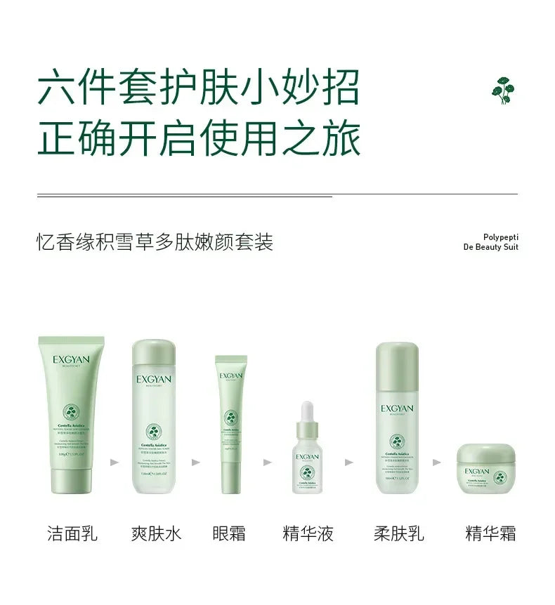 eCentella Asiatica Polypeptide Skin Care Set Aloe Moisturizing Oil-controlling Face Serum Cream Lotion Set Ascorbic Acid Essence