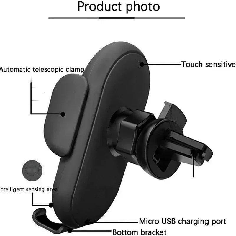 Automatic 15W  Car Wireless Charger for iPhone 13 12 14 XR X 15Samsung S20 S10 Magnetic USB Infrared Sensor Phone Holder Mount
