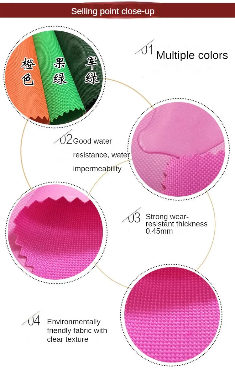 600D Encrypted Thickend Oxford Fabric PVC Waterproof By The Meter for Tent Floor Mat Bags Seiwng Coth Plain Durable Wearable Red
