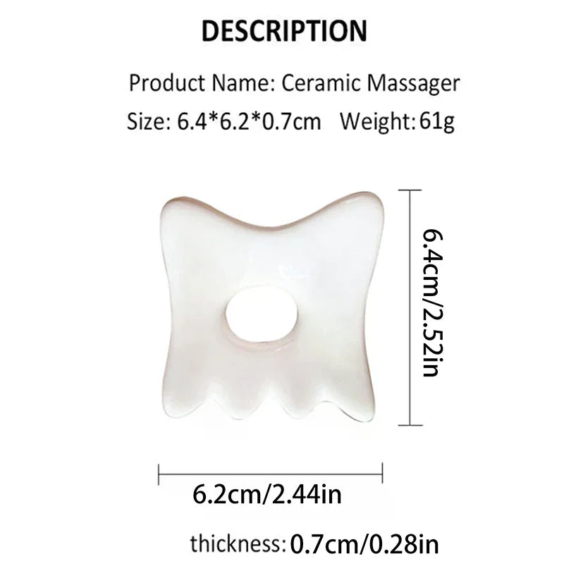 Ceramic Facial Scraping Tool Ceramic Gua Sha Board Anti Aging Facial Skin Care Reducing Dark Circles Removal Wrinkle