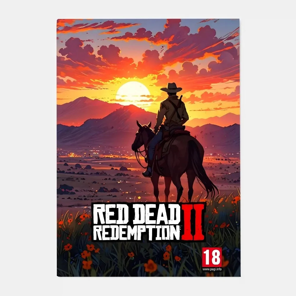 Game R-Red Dead Redemption 2 RDR2 Poster HD art canvas painting home living room bar decoration