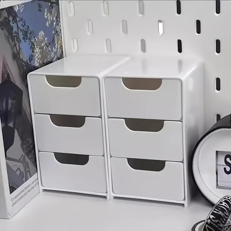 For Desk Perfect for Office Supplies Jewelry Cosmetics Storage Desk Organizer Mini Chic 3-Tier Drawer Organizer