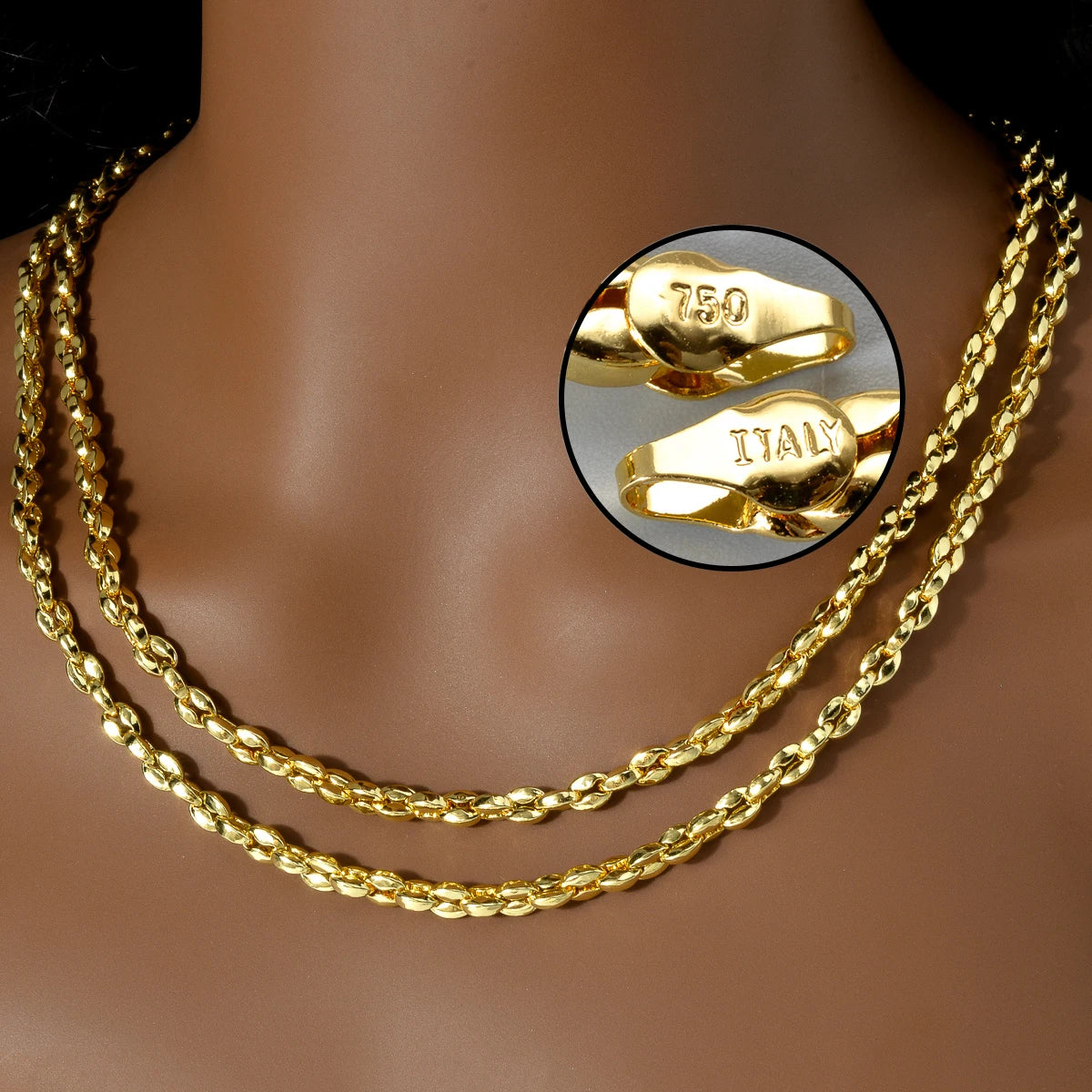 Hot Selling Ltalian 750 Men's and Women's Necklace 18k