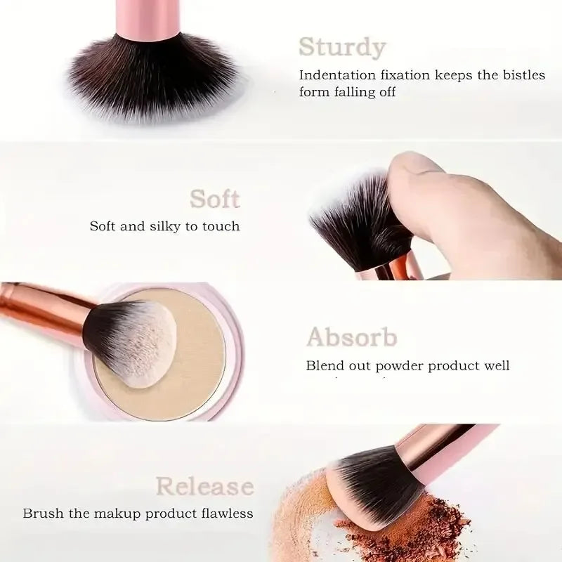 Marble Makeup Brushes Premium Synthetic Kabuki Foundation Blending