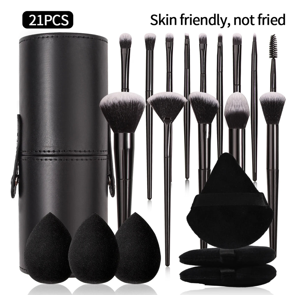 Black Makeup Brush Set Professional Super soft detail brush