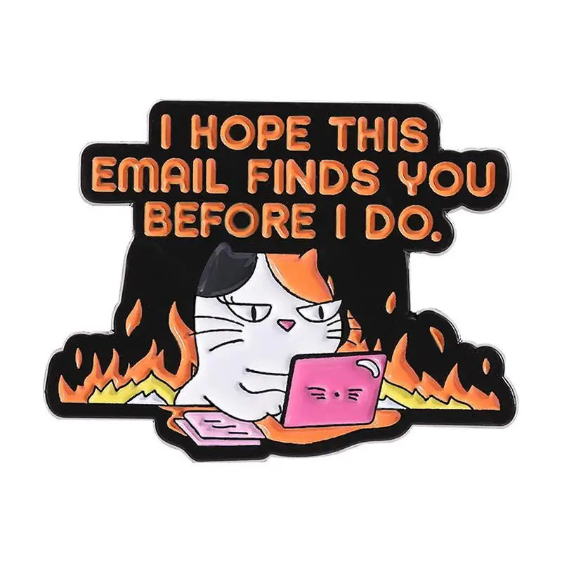 Creative Opossum Raccoon Cat Duck Pet Dog Enamel Pins Creative It's Fine I'm Fine Brooch Cute Penguin Turtle Sheep Pins Jewelry
