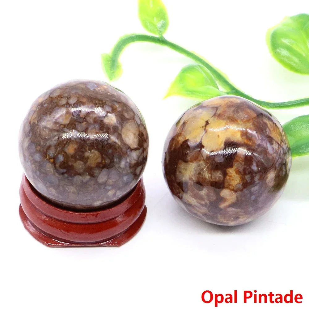 30MM Crystal Ball Natural Reiki Healing Quartz Stone Globe Energy Gemstone Fengshui Sphere Wicca Chakra Massage Home Decor Gifts