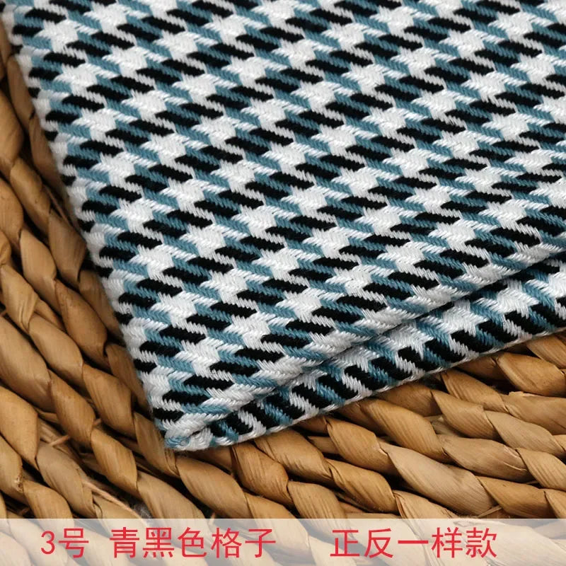 High-end Thousand Bird Grid Sofa Fabric Thickening Plaid Cotton Linen Cloth Tablecloth Pillow Cushion Cover Handmade DIY Fabric