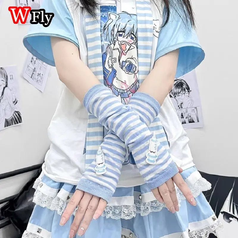 Subculture Y2K GIRL Women Girls Sweet Lolita Gothic Arm Warmers