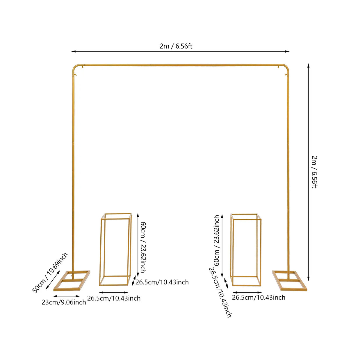 2x2m Balloon Arch Stand with Flower Holders