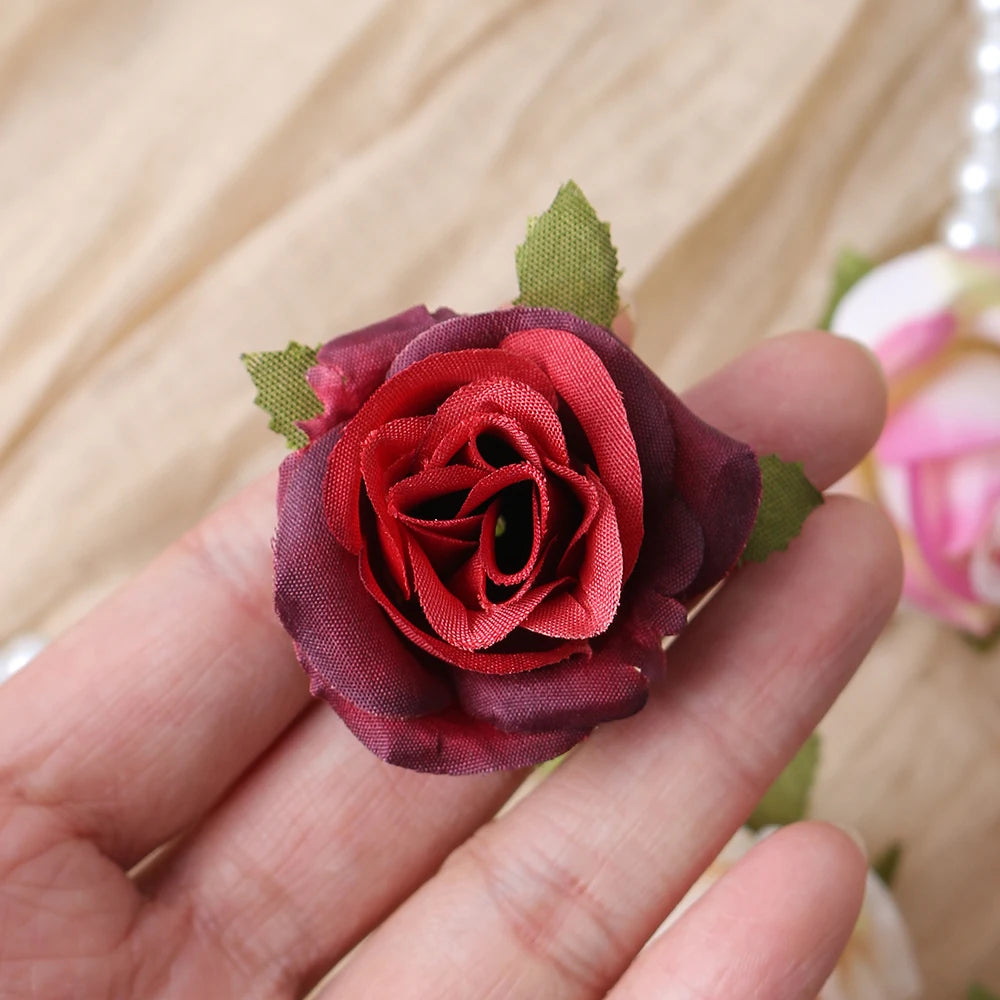 10/20PCS Artificial Flowers DIY Candy Box Cake Home Decor Christmas Decorative Wreaths Wedding Party Garden Roses Arch Silk Fake