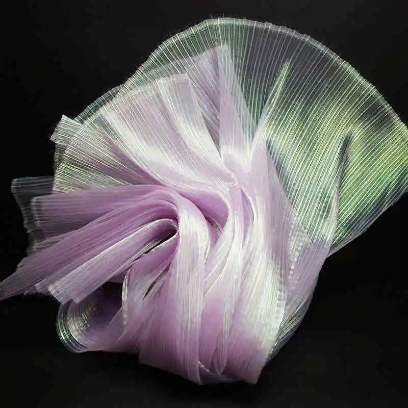 Accordion Soft Pleated Texture Fold Organza Fabric Wedding Bouquet Decoration Stage Background Designer DIY Sewing Fabric