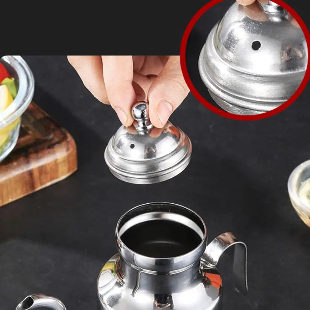 310/500ml Stainless Steel Oil Bottle Long Spout Rustproof Oil Pot Leak-proof Arabic Style Vinegar Dispenser Kitchen