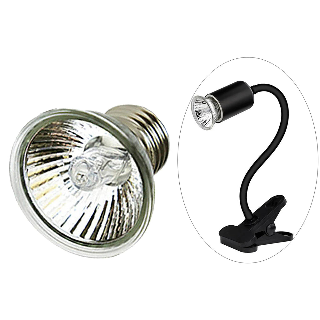 25/50W UVA+UVB Reptile Lamp Turtle Heating Lamp Mini Pet Heat Bulb Amphibians Lizards Temperature Controller Light